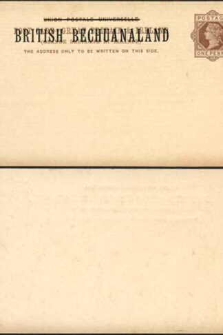 British Bechuanaland O/P on QV 1d Brown Foreign Postcard Mint