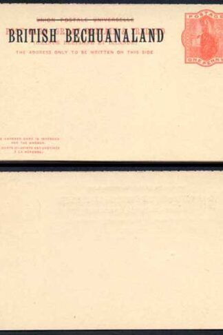 British Bechuanaland O/P on QV 1d Red Foreign Reply Postcard Mint