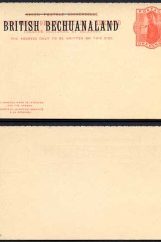 British Bechuanaland O/P on QV 1d Red Foreign Reply Postcard Mint