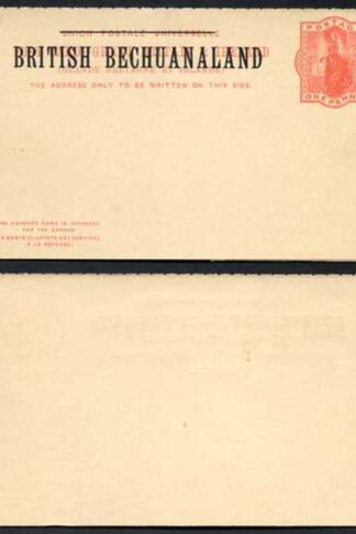 British Bechuanaland O/P on QV 1d Red Foreign Reply Postcard Mint