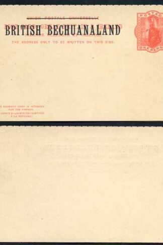 British Bechuanaland O/P on QV 1d Red Foreign Reply Postcard Mint