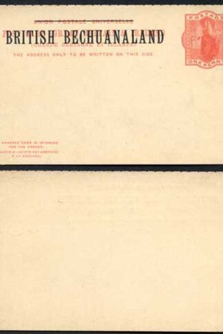 British Bechuanaland O/P on QV 1d Red Foreign Reply Postcard Mint
