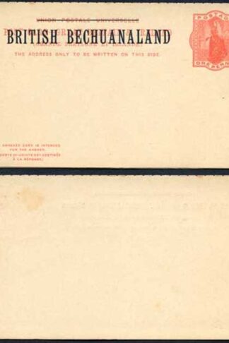 British Bechuanaland O/P on QV 1d Red Foreign Reply Postcard Mint