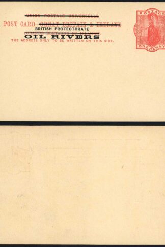 British Protectorate Oil Rivers O/P on QV 1d Red Postcard