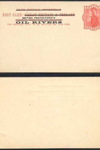 British Protectorate Oil Rivers O/P on QV 1d Red Postcard