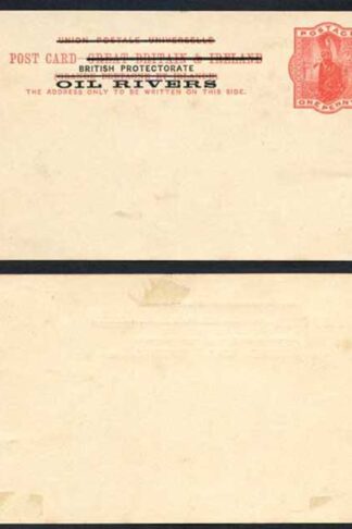 British Protectorate Oil Rivers O/P on QV 1d Red Postcard