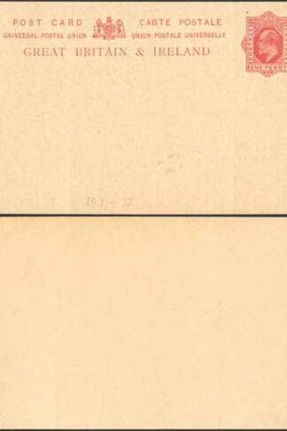 CP57b KEVII 1d + 1d Carmine Foreign Reply Card Stamp L10 Format CF12 Mint