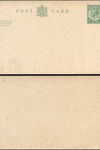 CP70 KGV 1/2d + 1/2d Green Inland Reply Card Stamp L13 Format CF13 Mint