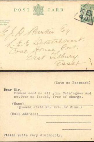 CP70 KGV 1/2d + 1/2d Green Inland Reply Card Stamp L13 Format CF13 Used