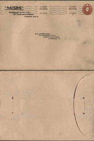 ES53 KGV 1 1/2d Brown Envelope Stamp 32 Size 185mm x 263mm Used