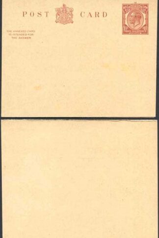 CP79 KGV 1 1/2d + 1 1/2d Brown Inland Reply Card Stamp L15 Format CF13 Size D M