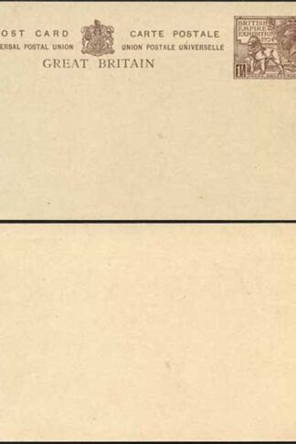 KGV 1924 1 1/2d Wembley Postcard Card MINT