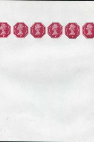 WSP153 QEII 1p x SIX on Stamped to Order Newspaper Wrapper Mint Approx 204x260mm