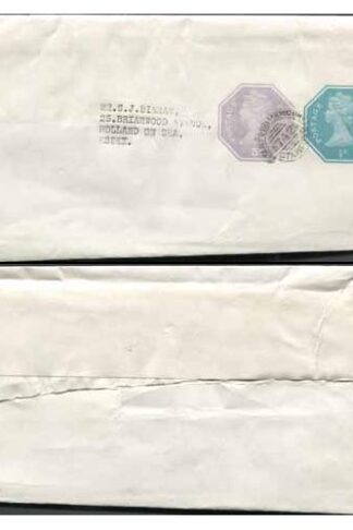 WS133 QEII 1/2p and 5p Stamped to Order Newspaper Wrapper Mercury Precancel