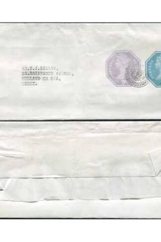 WS133 QEII 1/2p and 5p Stamped to Order Newspaper Wrapper Mercury Precancel