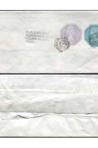 WS133 QEII 1/2p and 5p Stamped to Order Newspaper Wrapper Mercury Precancel
