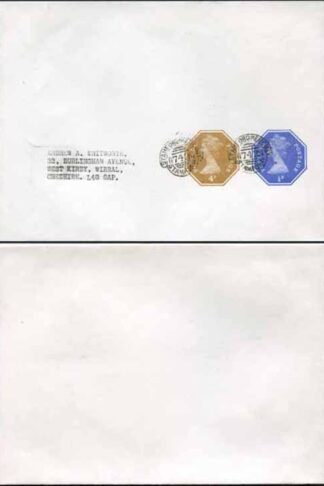 WS131 QEII 1/2p Blue (ERROR of Colour) and 4p Stamped to Order Newspaper Wrapper