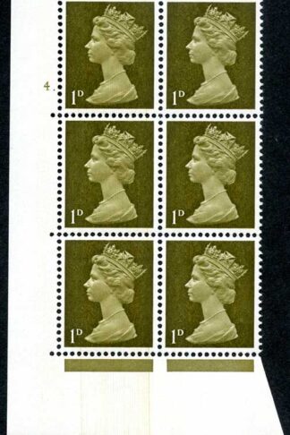 U2(2) 1d Yellowish Olive Head B PVA Two 9.5mm Cylinder 4 Dot Perf A