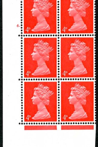 U14 4d Bright Vermillion PVA Head A One 4mm Centre Band Cyl 4 Dot Perf A
