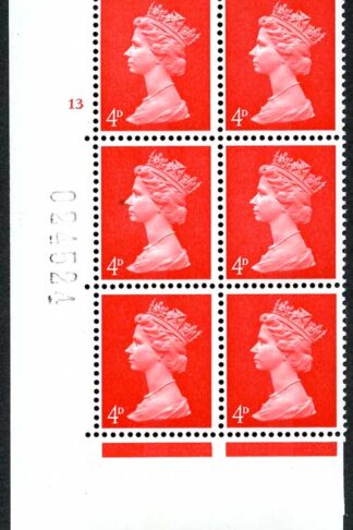 U14 4d Bright Vermillion PVA Head A One 4mm Centre Band Cyl 13 No Dot Perf A
