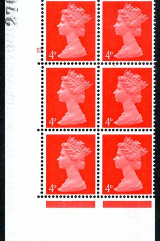 U14 4d Bright Vermillion PVA Head B One 4mm Centre Band Cyl 15 No Dot Perf A