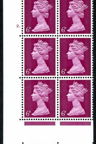 U18(1) 6d Bright Reddish Purple PVA Head A 9.5mm Bands Cyl 2 Dot Perf A