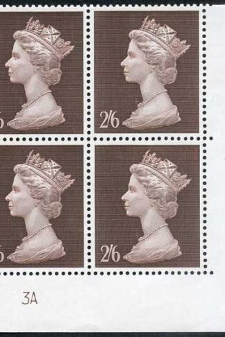 Spec UC1 SG787 2/6 Brown Plate 3A Block of Four U/M