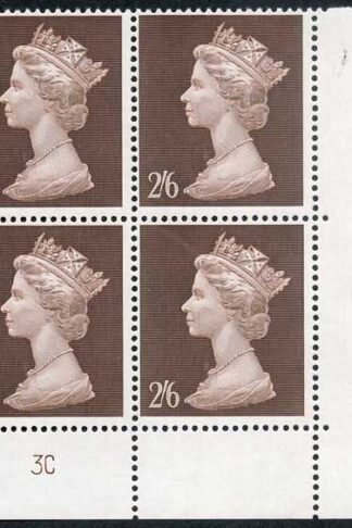 Spec UC1 SG787 2/6 Brown Plate 3C Block of Four U/M