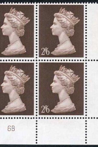 Spec UC1 SG787 2/6 Brown Plate 6B Block of Four U/M