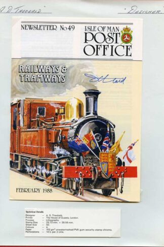 Isle Of Man Post Office Newsletter signed by the designer